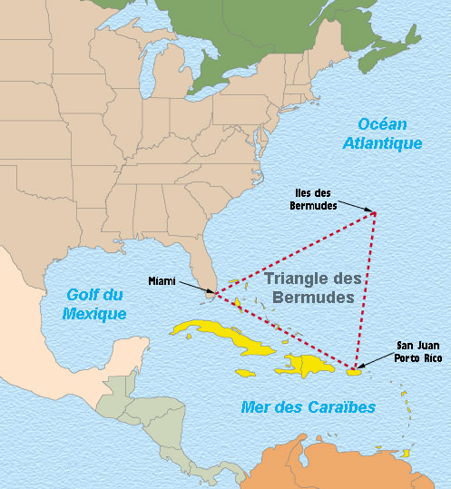 Carte du triangle des Bermudes